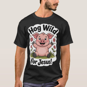 Camiseta Porco Rosa Fofo Selvagem Para Jesus Meme Fofo Pres