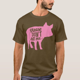 Camiseta Porco Vegetariano Engraçado Não Carne Farmante De 