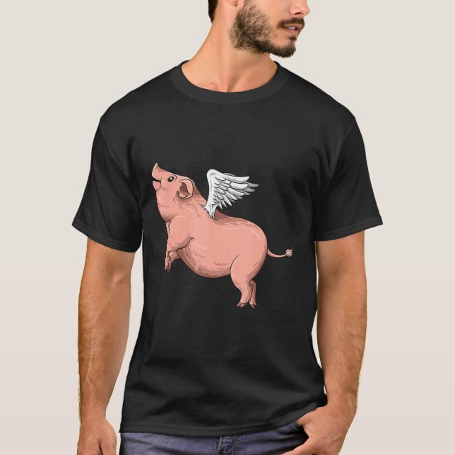 Camiseta Porco Voador Com Alas De Porco De Voo De Asas (Frente)