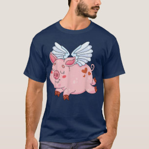 Camiseta Porco Voador Engraçado Com Porcos De Porco De Voo