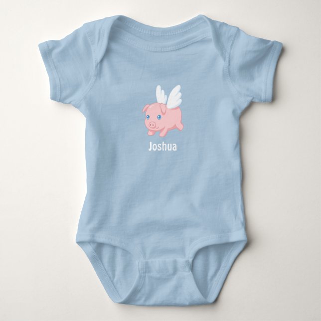 Camiseta Porco Voador - Leitão Fofo com Asas (Frente)