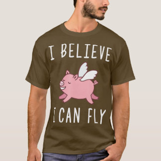Camiseta Porco Voando Quando Os Porcos Voam Eu Acredito Que