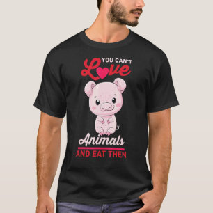Camiseta Porco Você Não Pode Amar Animais E Comê Vegetal