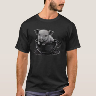 Camiseta Porco Xícara Animal  Vida Selvagem Porcos Xícara  