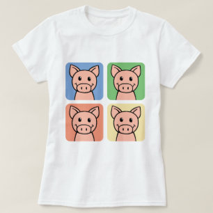 Camiseta Porcos? Clip Art de Desenho Animado Porco Risonho