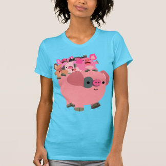 Camiseta Porcos de Carregando de Cartoon bonitos