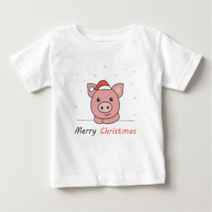 Camiseta Porcos de inverno com neve de Natal