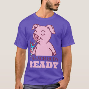Camiseta Porcos engraçados a emagrecer sorvetes de dieta