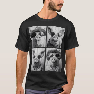 Camiseta Porcos Engraçados Com Óculos De Sol Animais De Saf