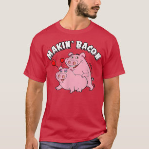 Camiseta Porcos Engraçados, Fazer-Bacon, Fumando-me.