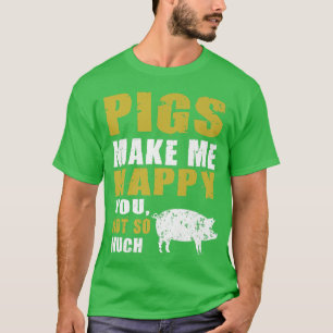 Camiseta Porcos Engraçados me fazem Design feliz para os fa