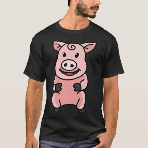 Camiseta Porcos felizes crianças fazendas de porcos engraça