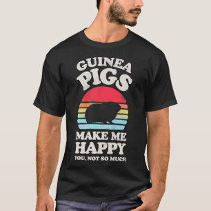 Camiseta Porcos-guineis fazem-me feliz feliz, gracinha-guin