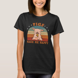 Camiseta Porcos me fazem feliz Fazenda miúdos
