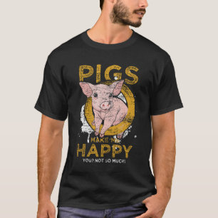 Camiseta Porcos Me Fazem Feliz Você Não Tanta Porco