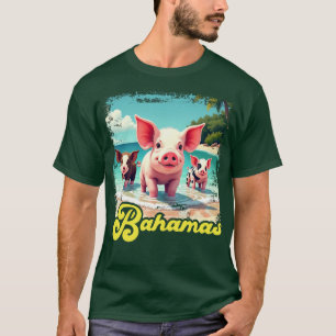 Camiseta Porcos Nadadores das Bahamas - Aventura na Praia d