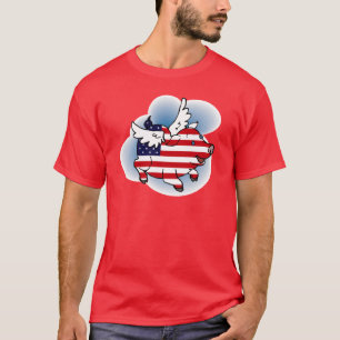 Camiseta Porcos patrióticos do vôo - th dos 4-4 de julho
