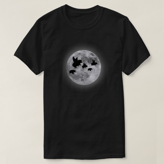 Camiseta Porcos Voadores Noturnos (Frente do Design)