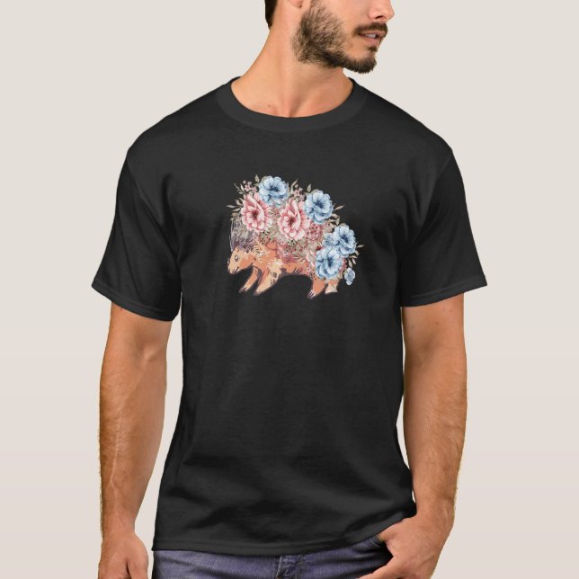 Camiseta Porcupine Com Flor Quills Rodar Porcupine (Frente)