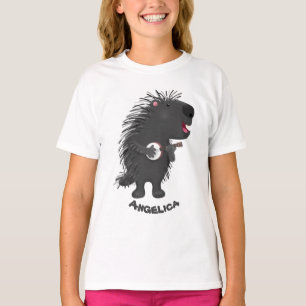 Camiseta Porcupine engraçado bonito tocando cartum banjo
