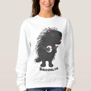 Camiseta Porcupine engraçado bonito tocando cartum banjo