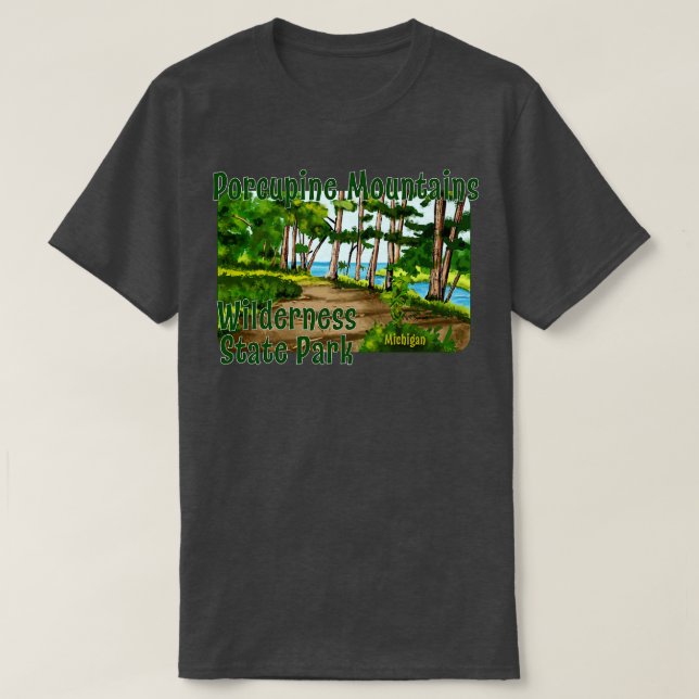 Camiseta Porcupine Mountain Wilderness State Park MI (Frente do Design)
