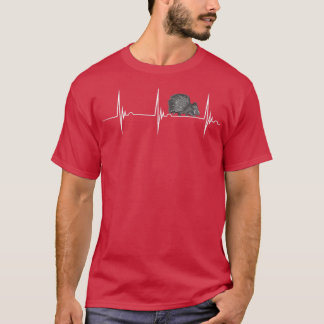 Camiseta Porcupine Rodent Heart beat EKG Pulso Nature Anima