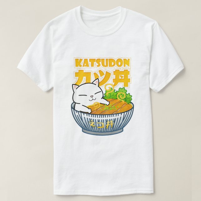 Camiseta Pork Katsudon Cat (Frente do Design)