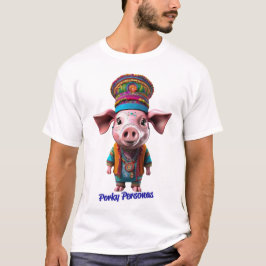 Camiseta Porky Personas tem personagens engraçados de porco