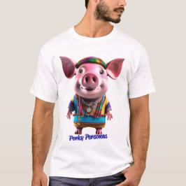 Camiseta Porky Personas tem personagens engraçados de porco