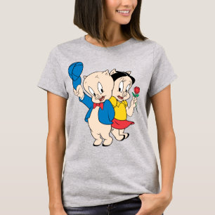 Camiseta Porky Pig e Petunia
