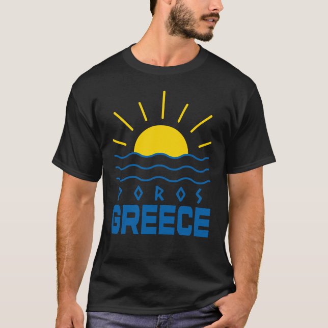 Camiseta Poros Grécia Sol e Mar Negro (Frente)