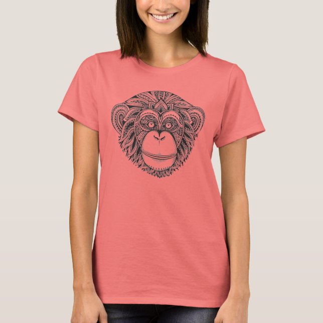 Camiseta Porquê de Illustarção Macaco (Frente)