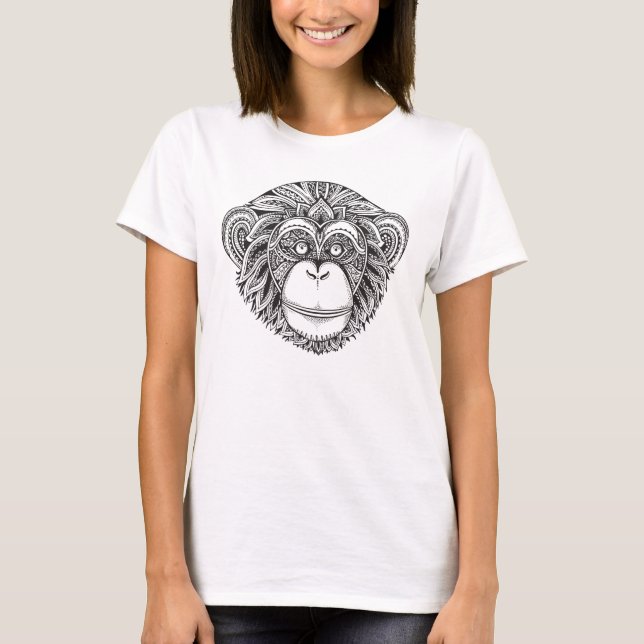 Camiseta Porquê de Illustarção Macaco (Frente)