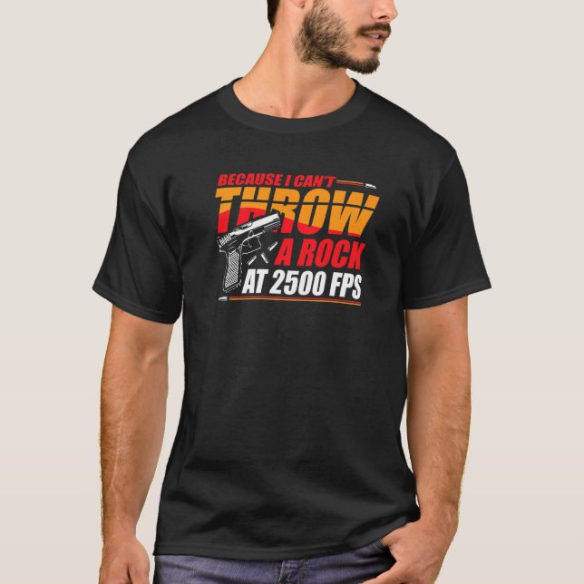 Camiseta Porque eu não posso jogar uma pedra a 2.500 pés (Frente)