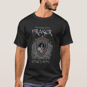 Camiseta Porque eu sou um brasão de xadrez de tartan do clã