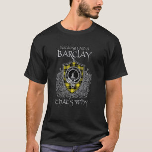Camiseta Porque eu sou um brasão de xadrez tartan do clã Ba