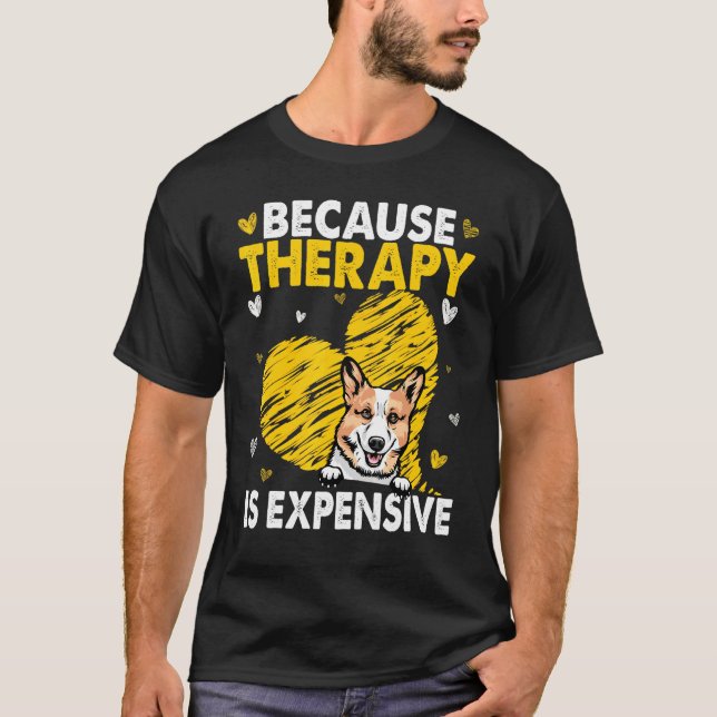 Camiseta Porque Terapia É Cara Corgi (Frente)