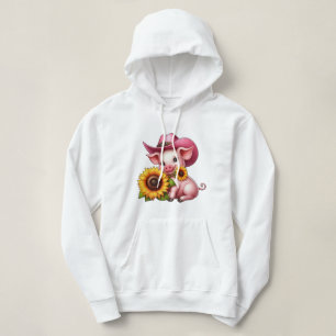 Camiseta Porquinha Vaqueira Fofa com Girassóis Alegres