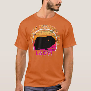 Camiseta Porquinho da Guiné Louco Senhora Engraçada Retro G