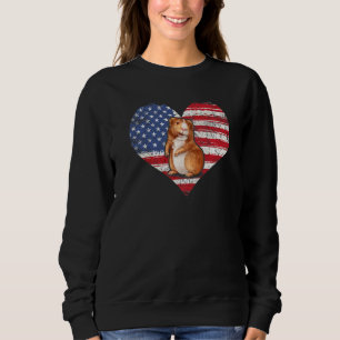 Camiseta Porquinho-da-índia Coração Bandeira Americana 4 De