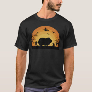 Camiseta Porquinho-da-índia de Halloween Lua Animal Engraça