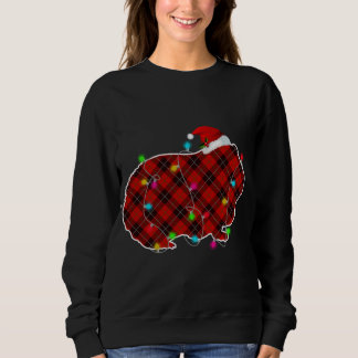 Camiseta Porquinho-da-índia de pijama de Natal xadrez verme