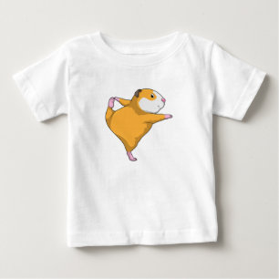Camiseta Porquinho-da-índia em exercício de alongamento de