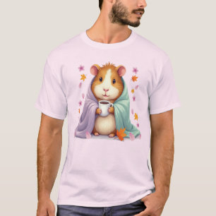 Camiseta Porquinho-da-índia em um Cobertor gif de Flores de