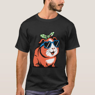 Camiseta Porquinho-da-índia engraçado com óculos de sol u20
