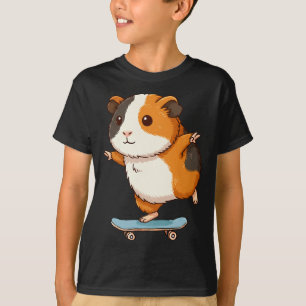 Camiseta Porquinho da Índia Engraçado Skater Skateboard Bai