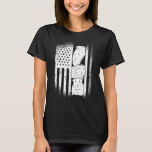Camiseta Porquinho-da-índia EUA Bandeira Americana Porquinh
