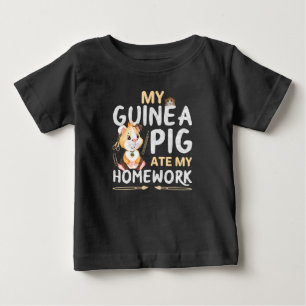 Camiseta Porquinho-da-índia Fofo Comeu Minha Lição de Casa