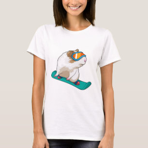Camiseta Porquinho-da-índia Snowboarder Snowboard